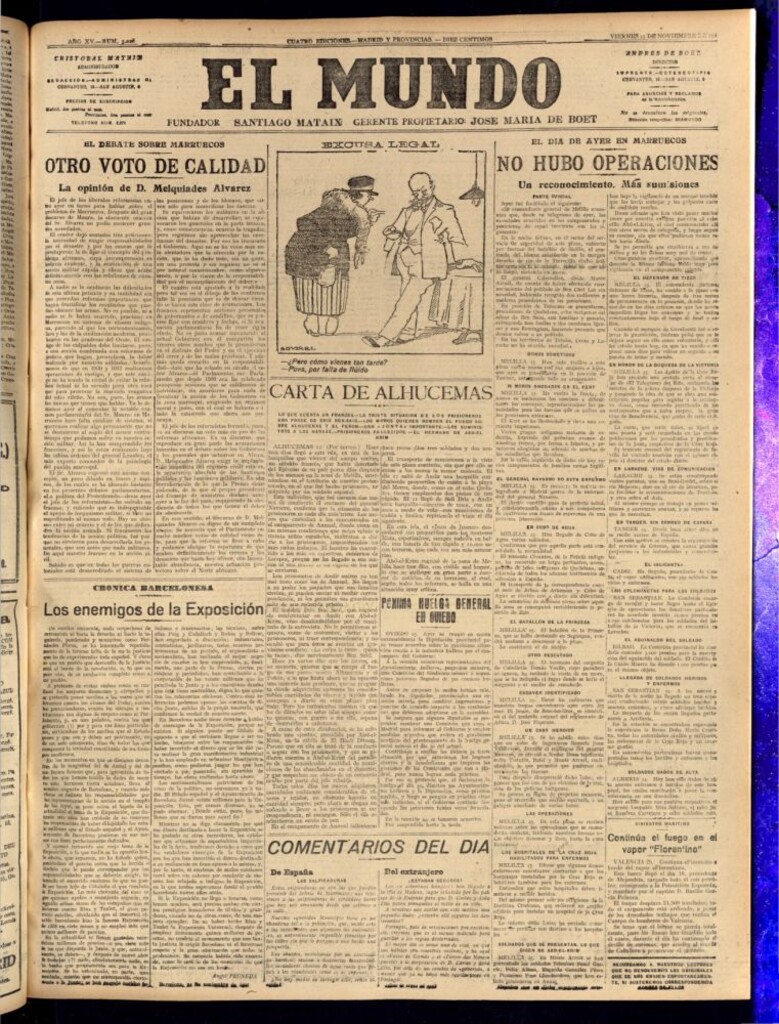 Miniatura de El Mundo del 25 de noviembre de 1921 (edición de provincias)