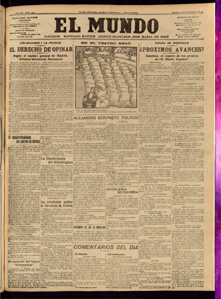 Miniatura de El Mundo del 26 de noviembre de 1921