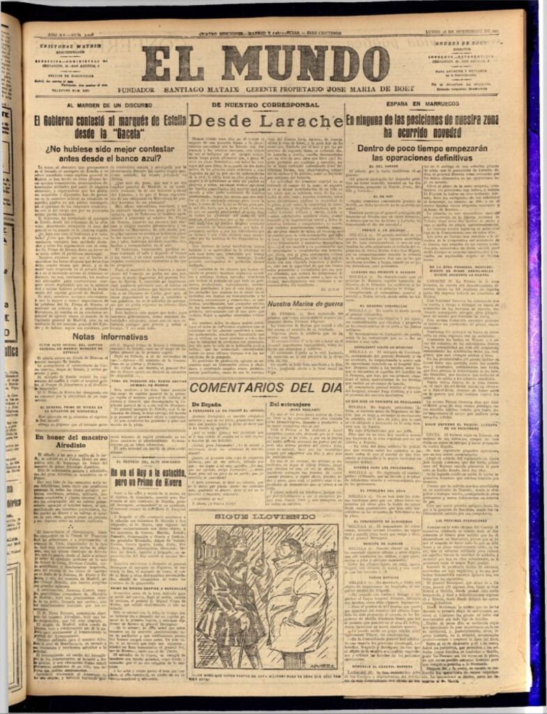Miniatura de El Mundo del 28 de noviembre de 1921 (edición de provincias)