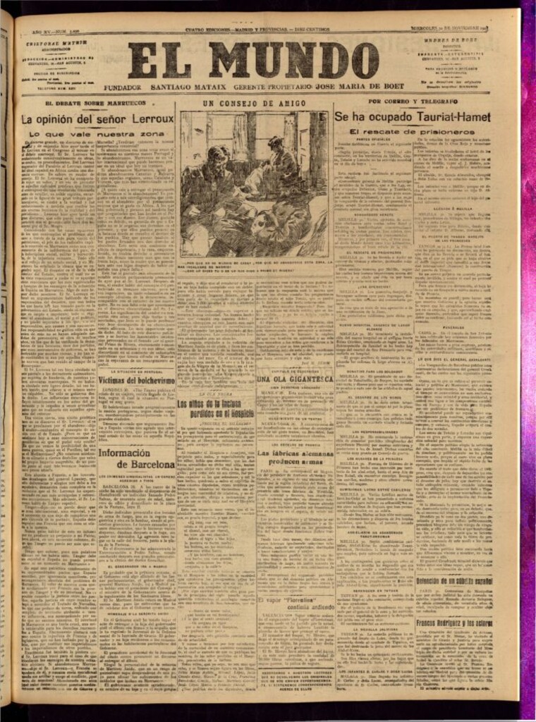 Miniatura de El Mundo del 30 de noviembre de 1921