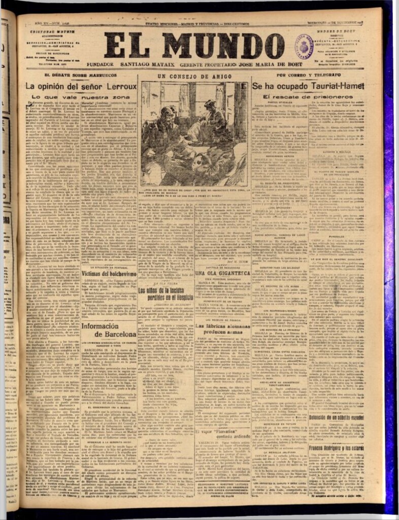 Miniatura de El Mundo del 30 de noviembre de 1921 (edición de provincias)