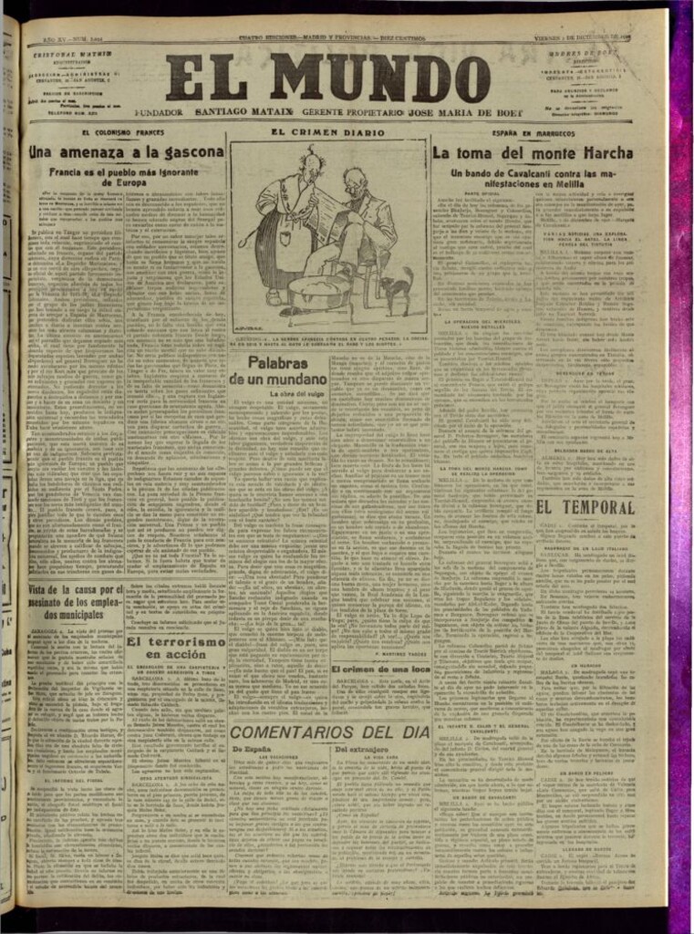 Miniatura de El Mundo del 2 de diciembre de 1921