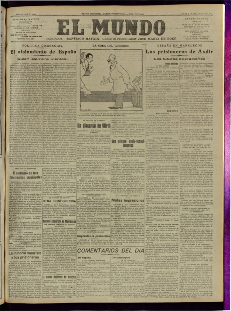 Miniatura de El Mundo del 5 de diciembre de 1921