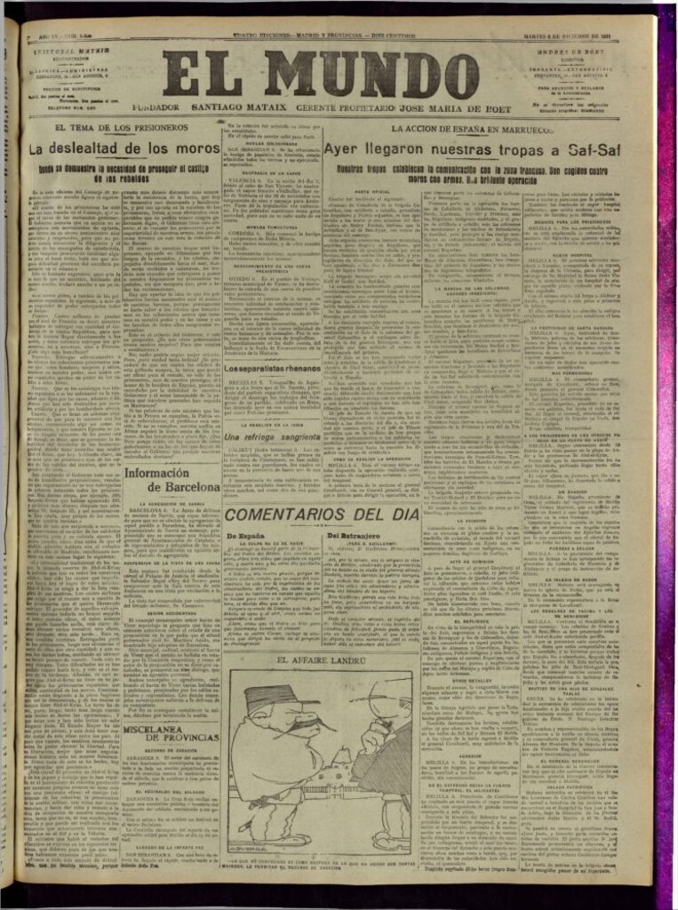 Miniatura de El Mundo del 6 de diciembre de 1921