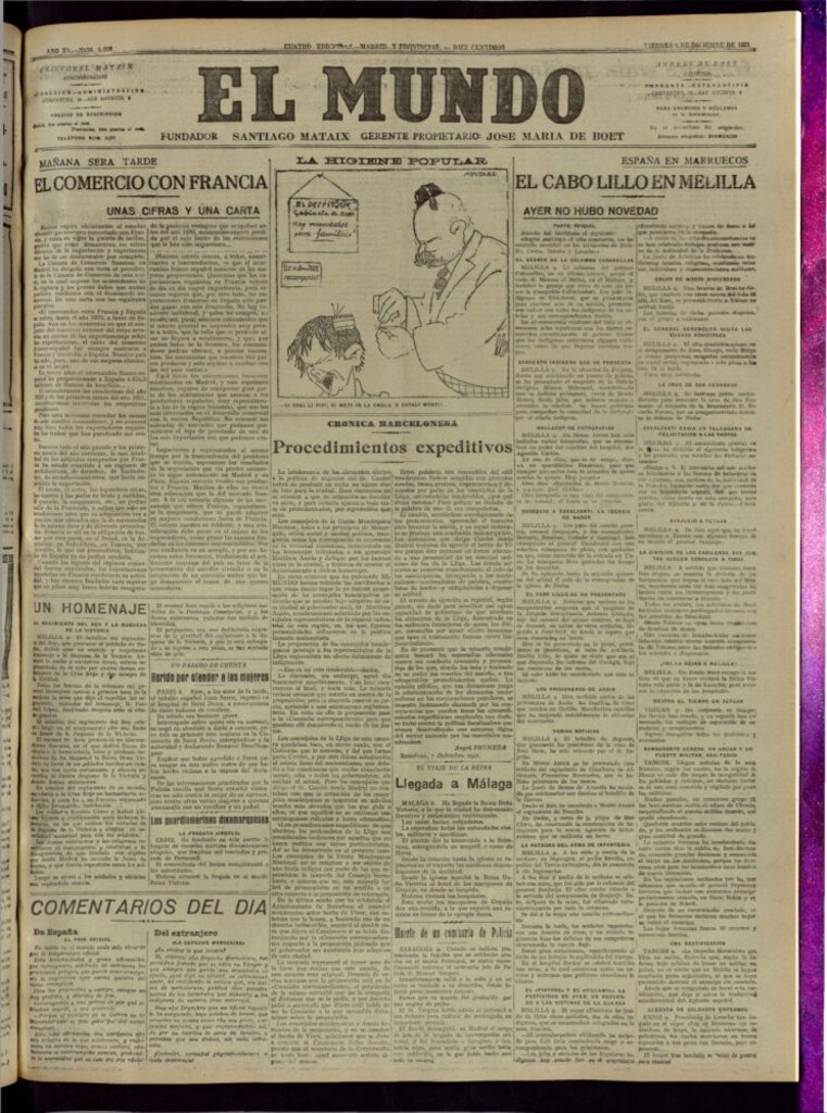 Miniatura de El Mundo del 9 de diciembre de 1921