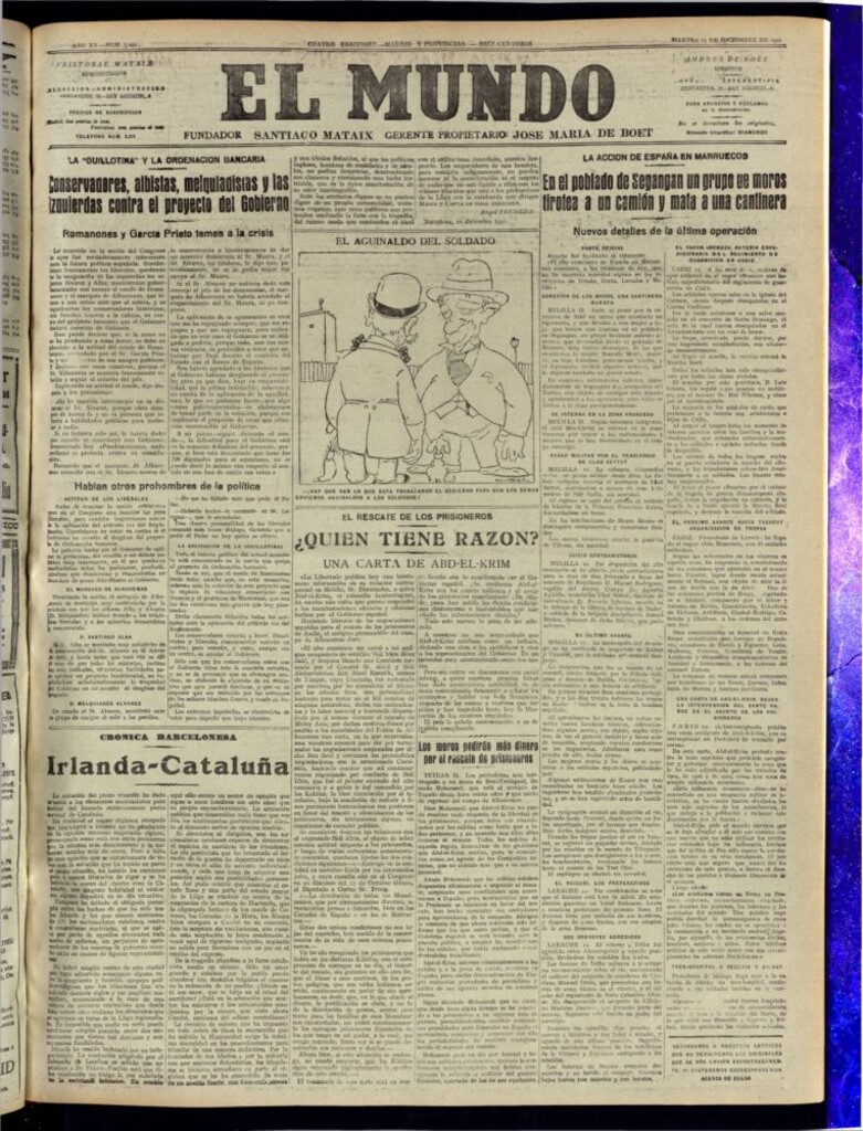 Miniatura de El Mundo del 13 de diciembre de 1921 (edición de provincias)
