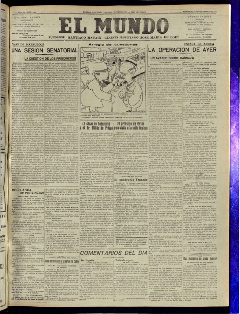 Miniatura de El Mundo del 14 de diciembre de 1921 (edición de provincias)