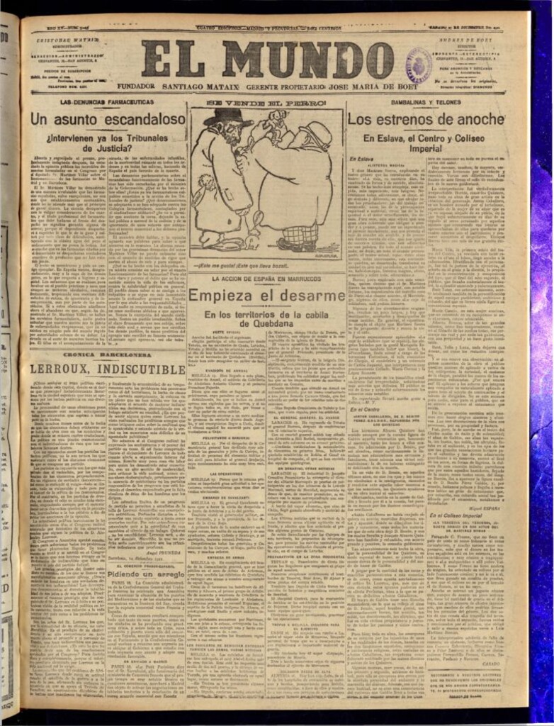 Miniatura de El Mundo del 17 de diciembre de 1921 (edición de provincias)