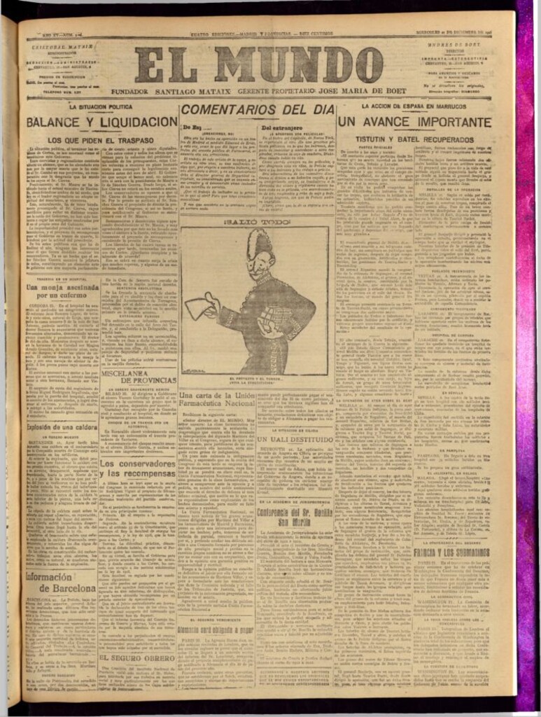 Miniatura de El Mundo del 21 de diciembre de 1921