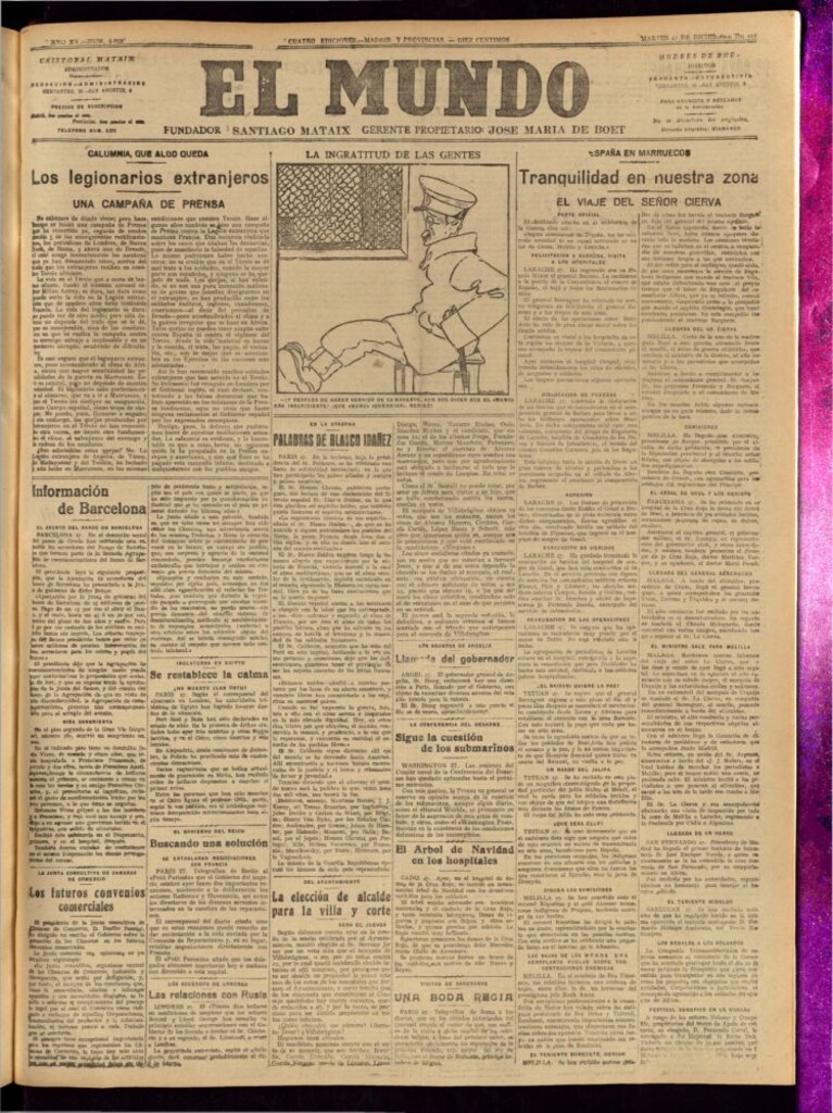 Miniatura de El Mundo del 27 de diciembre de 1921
