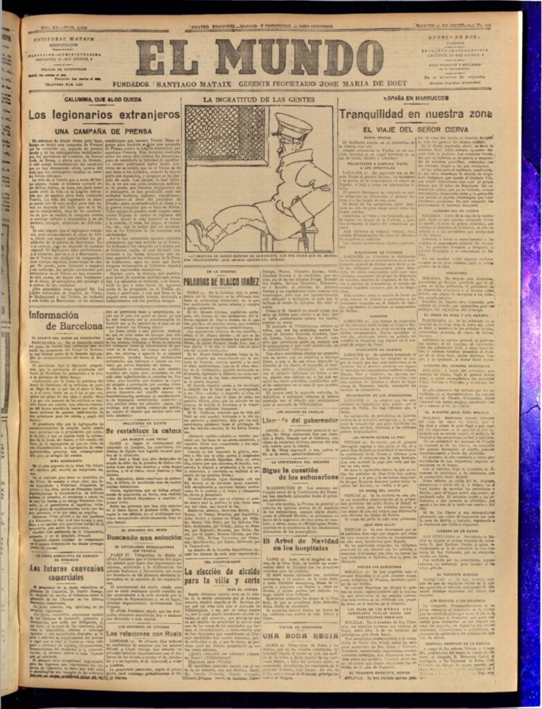 Miniatura de El Mundo del 27 de diciembre de 1921 (edición de provincias)