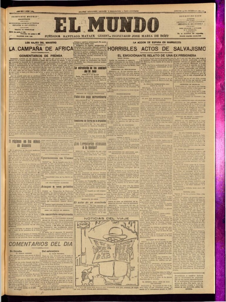 Miniatura de El Mundo del 29 de diciembre de 1921