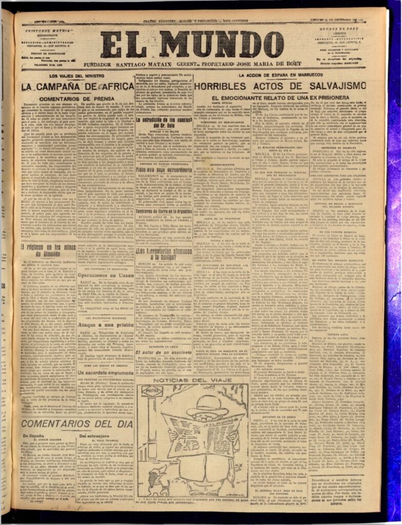 Miniatura de El Mundo del 29 de diciembre de 1921 (edición de provincias)