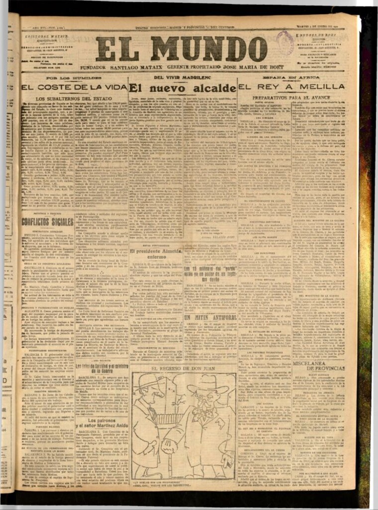 Miniatura de El Mundo del 3 de enero de 1922