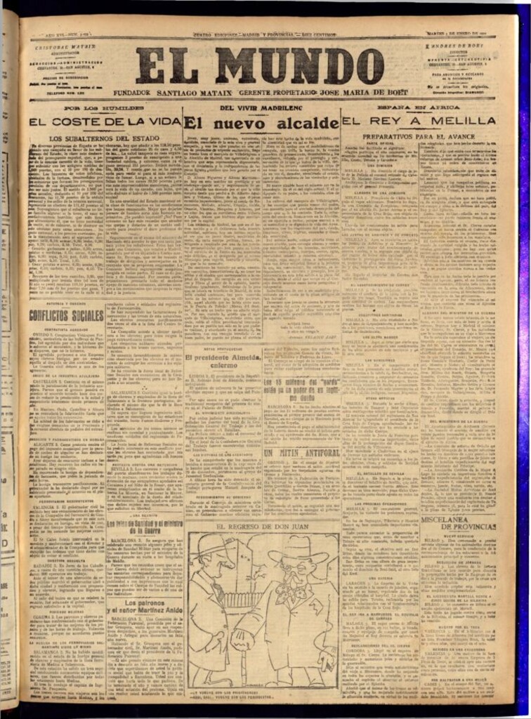 Miniatura de El Mundo del 3 de enero de 1922 (edición de provincias)