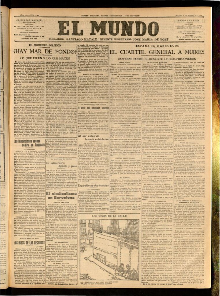 Miniatura de El Mundo del 5 de enero de 1922