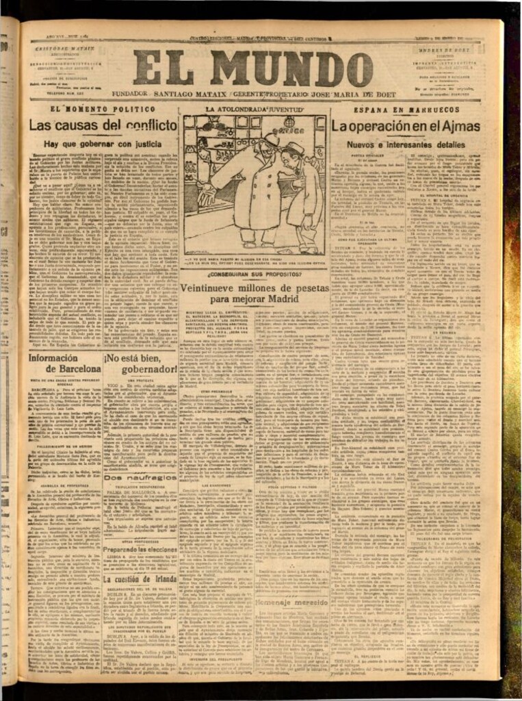Miniatura de El Mundo del 9 de enero de 1922