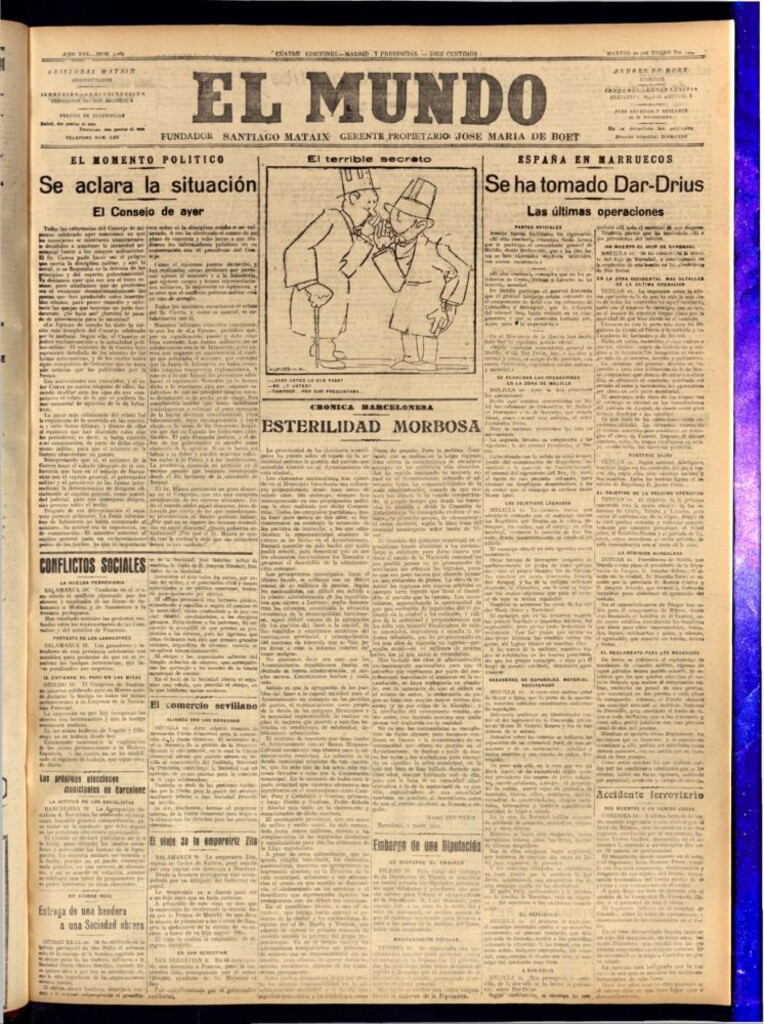Miniatura de El Mundo del 10 de enero de 1922 (edición de provincias)