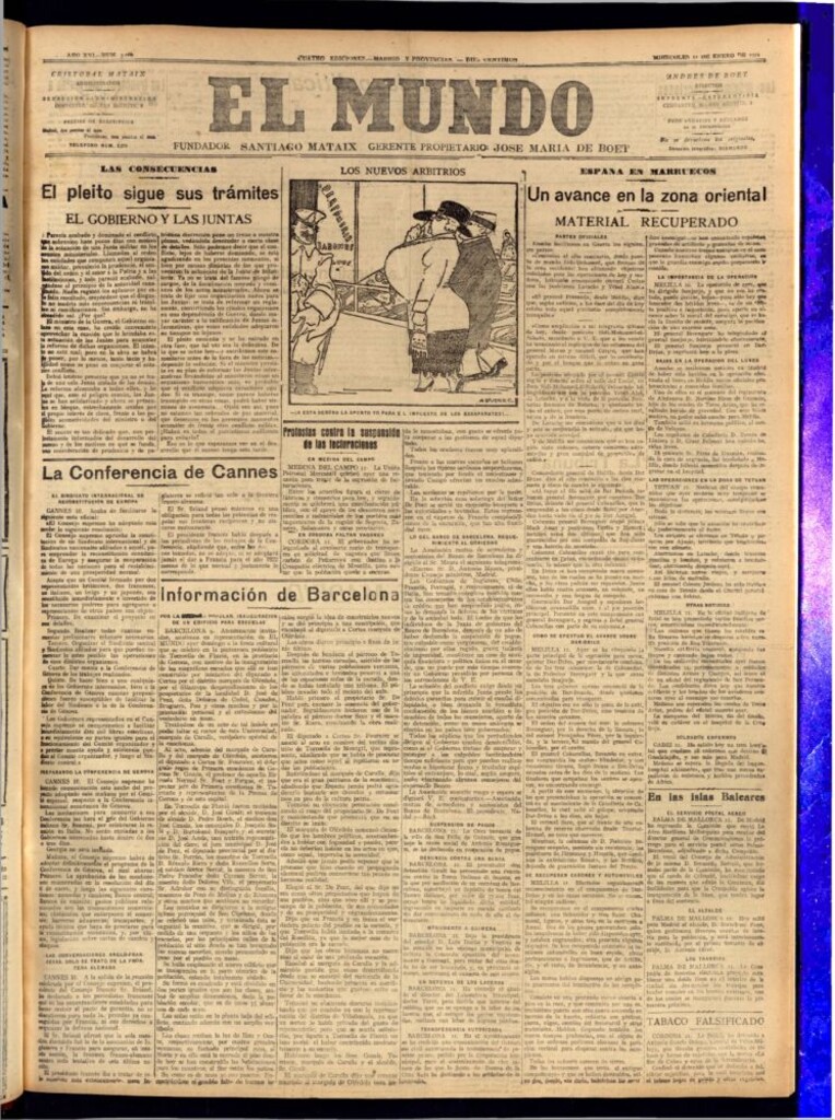 Miniatura de El Mundo del 11 de enero de 1922 (edición de provincias)