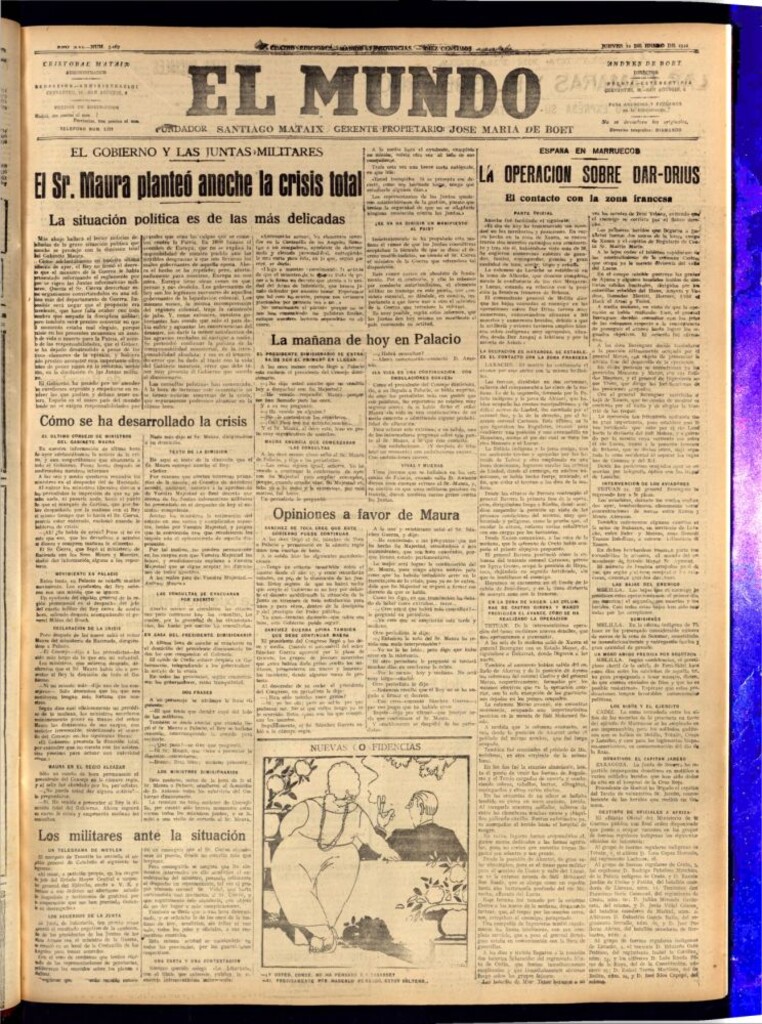 Miniatura de El Mundo del 12 de enero de 1922 (edición de provincias)