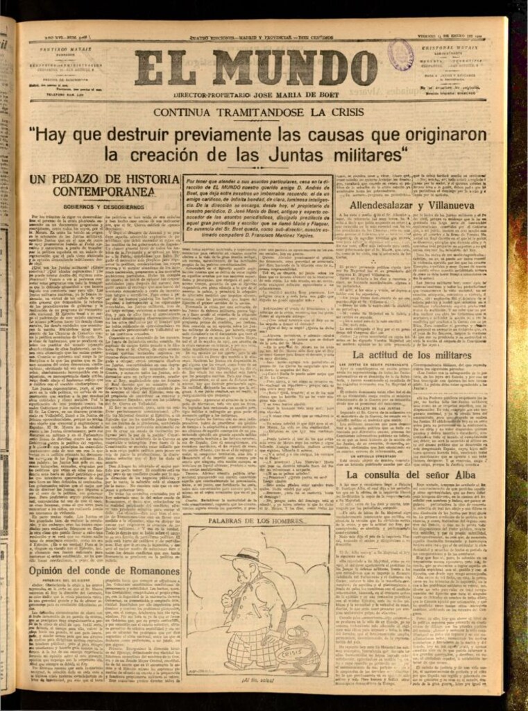 Miniatura de El Mundo del 13 de enero de 1922