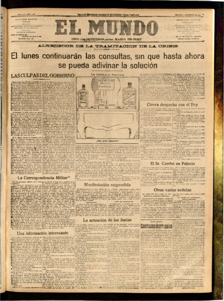 Miniatura de El Mundo del 14 de enero de 1922