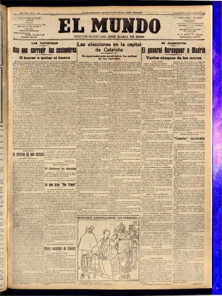 Miniatura de El Mundo del 1 de febrero de 1922 (edición de provincias)