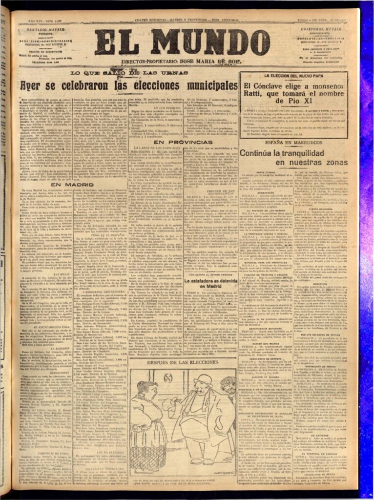 Miniatura de El Mundo del 6 de febrero de 1922 (edición de provincias)