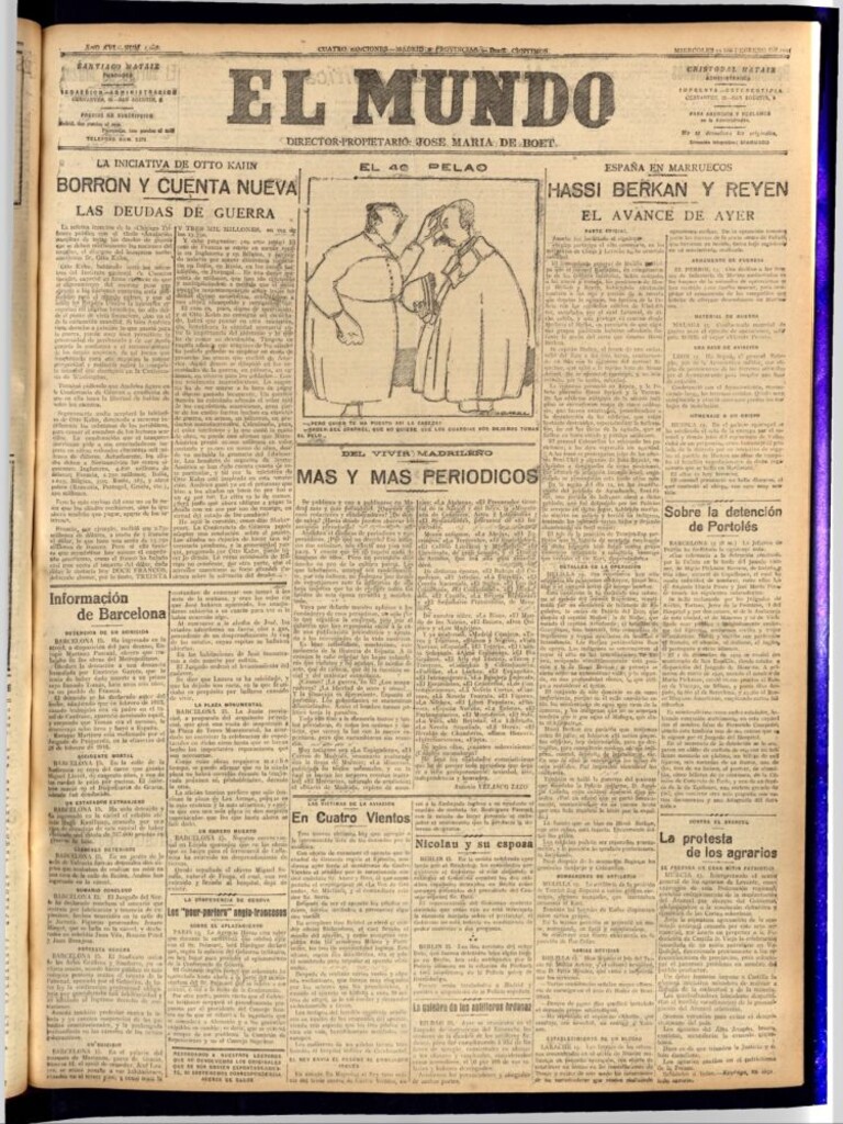 Miniatura de El Mundo del 15 de febrero de 1922 (edición de provincias)