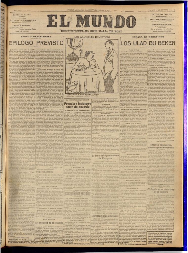 Miniatura de El Mundo del 18 de febrero de 1922 (edición de provincias)