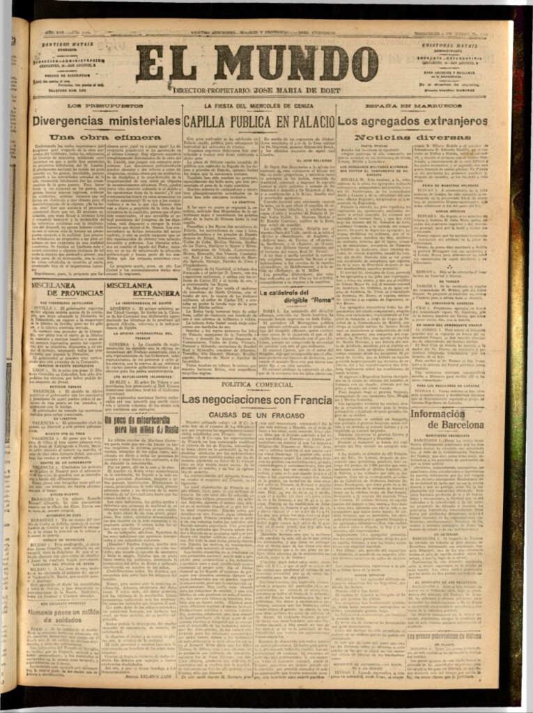 Miniatura de El Mundo del 1 de marzo de 1922