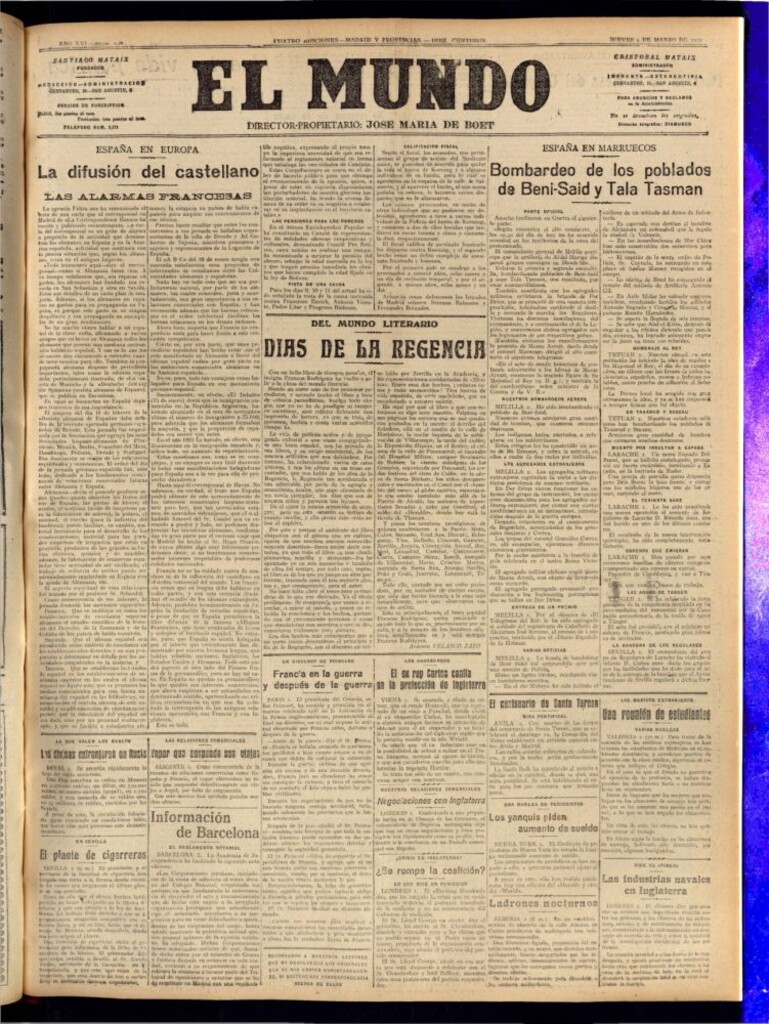 Miniatura de El Mundo del 2 de marzo de 1922 (edición de provincias)
