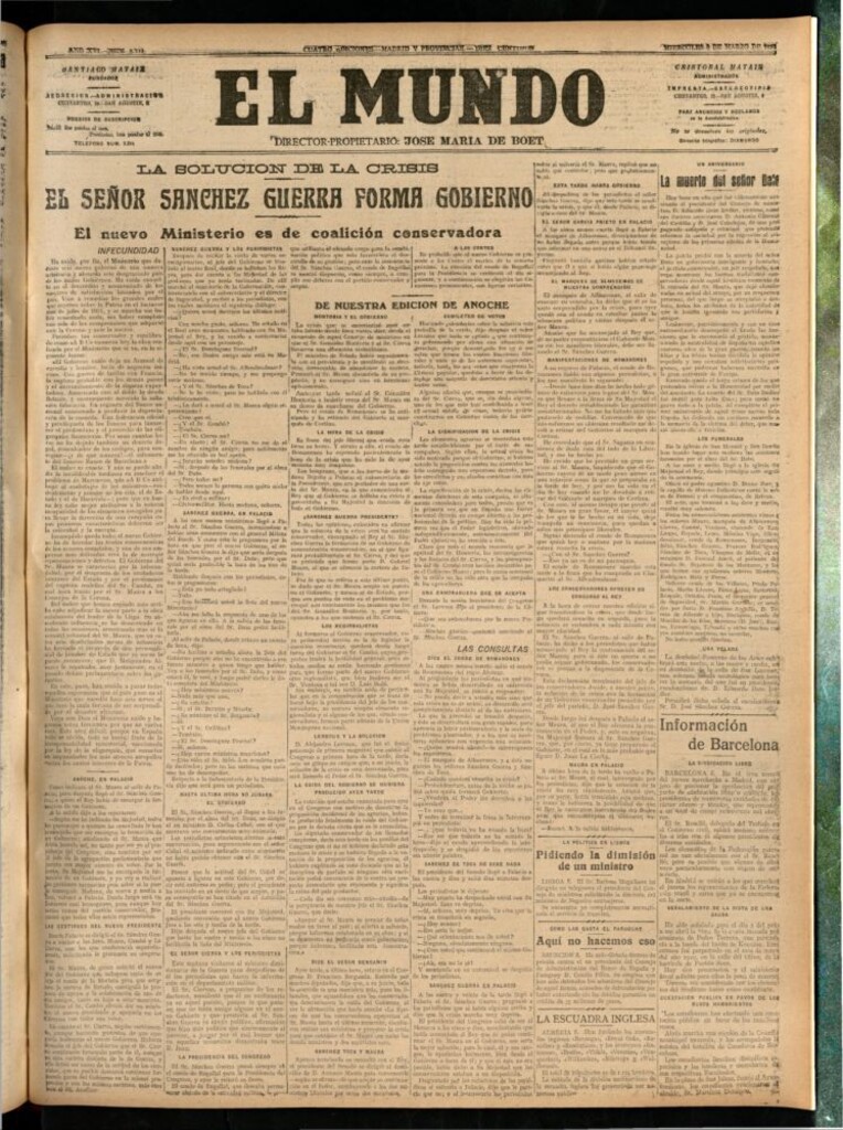 Miniatura de El Mundo del 8 de marzo de 1922 (edición de provincias)