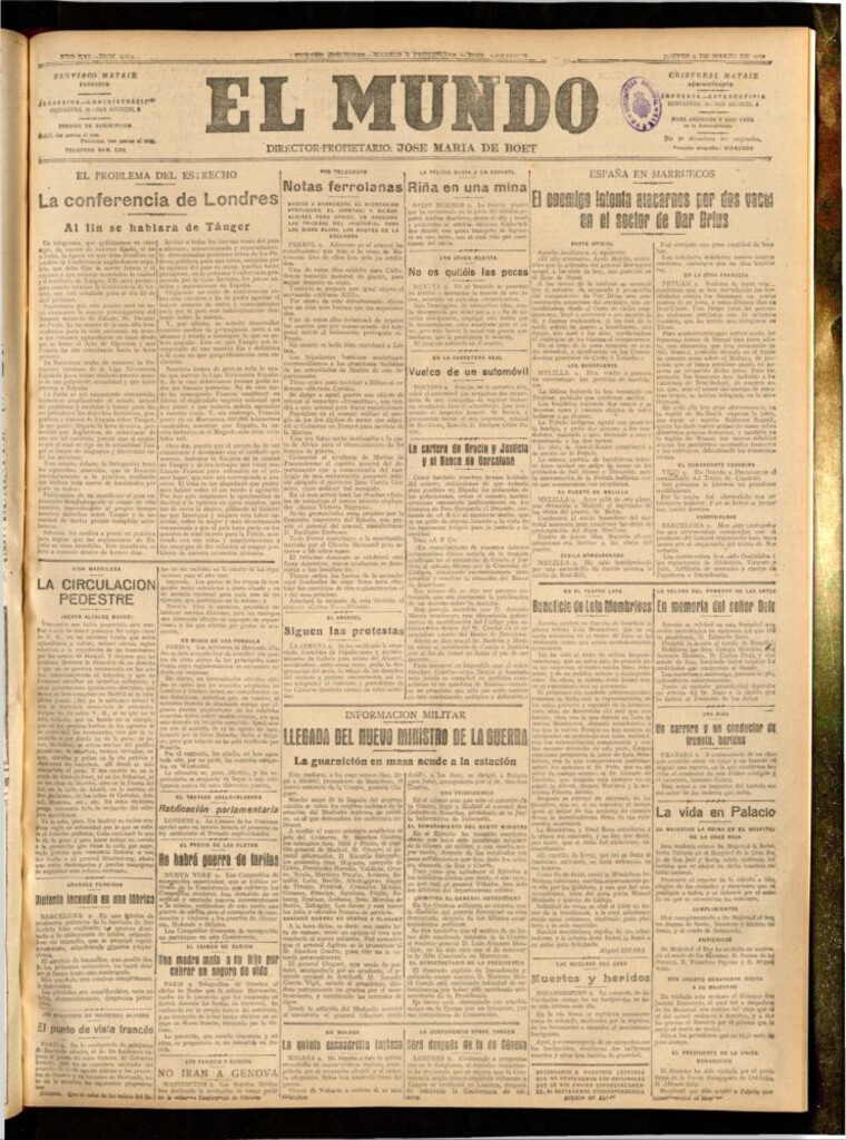 Miniatura de El Mundo del 9 de marzo de 1922