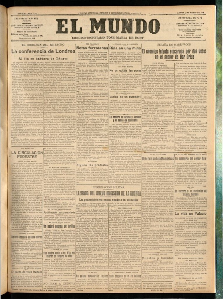 Miniatura de El Mundo del 9 de marzo de 1922 (edición de provincias)