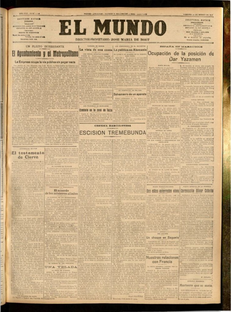 Miniatura de El Mundo del 10 de marzo de 1922