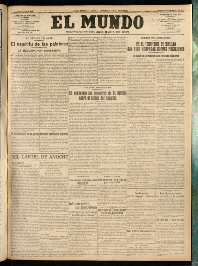 Miniatura de El Mundo del 15 de marzo de 1922 (edición de provincias)