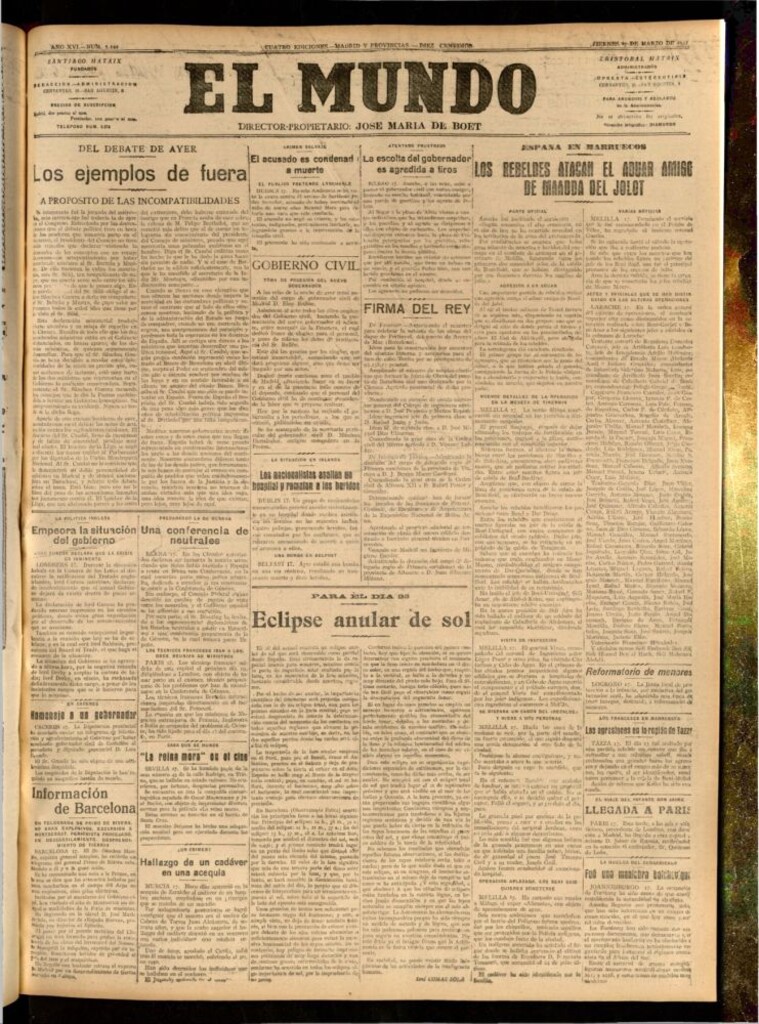 Miniatura de El Mundo del 17 de marzo de 1922
