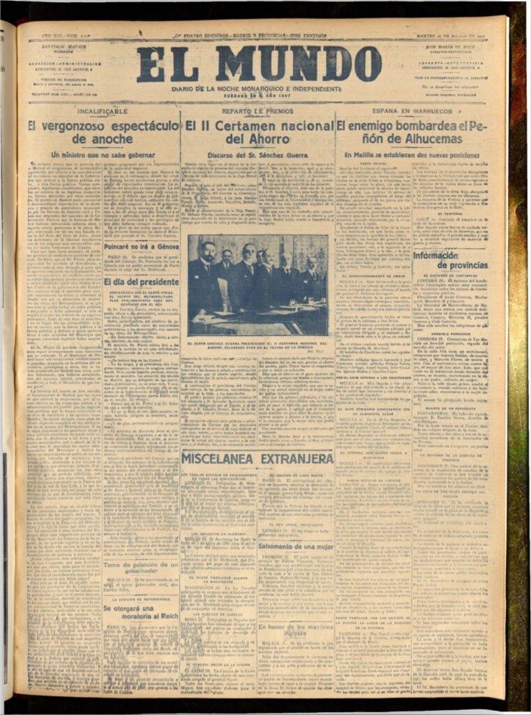 Miniatura de El Mundo del 22 de marzo de 1922