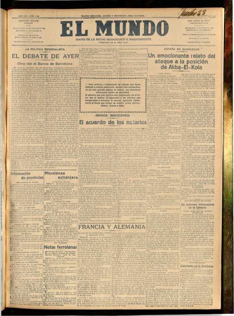 Miniatura de El Mundo del 23 de marzo de 1922