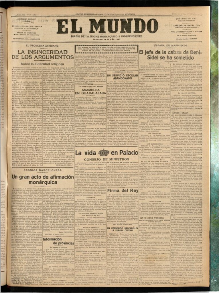 Miniatura de El Mundo del 28 de marzo de 1922 (edición de provincias)