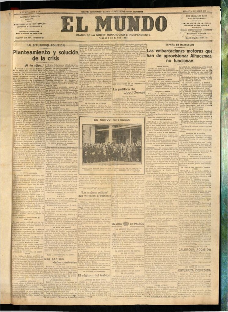 Miniatura de El Mundo del 1 de abril de 1922 (edición de provincias)