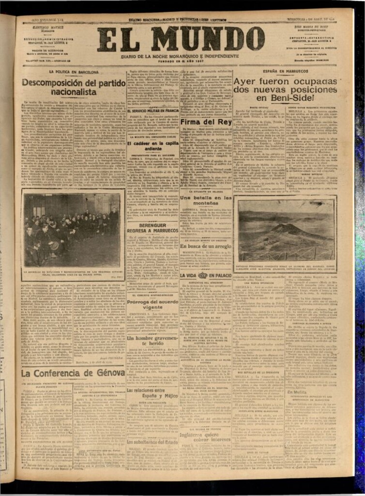 Miniatura de El Mundo del 5 de abril de 1922