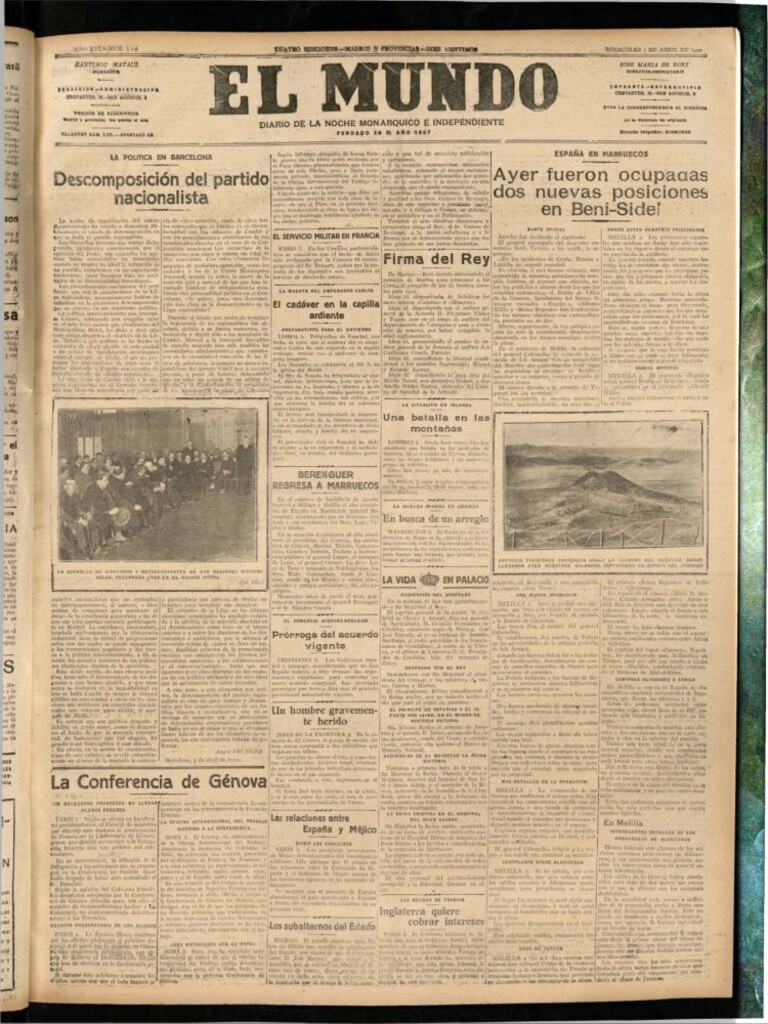 Miniatura de El Mundo del 5 de abril de 1922 (edición de provincias)