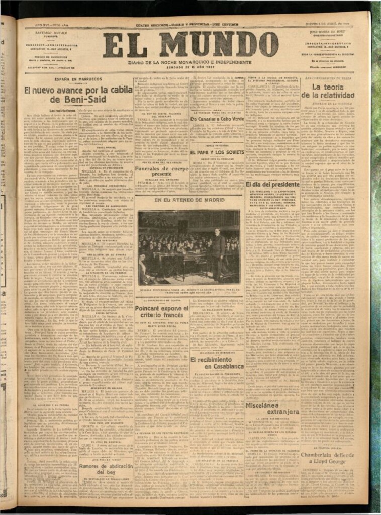 Miniatura de El Mundo del 6 de abril de 1922 (edición de provincias)