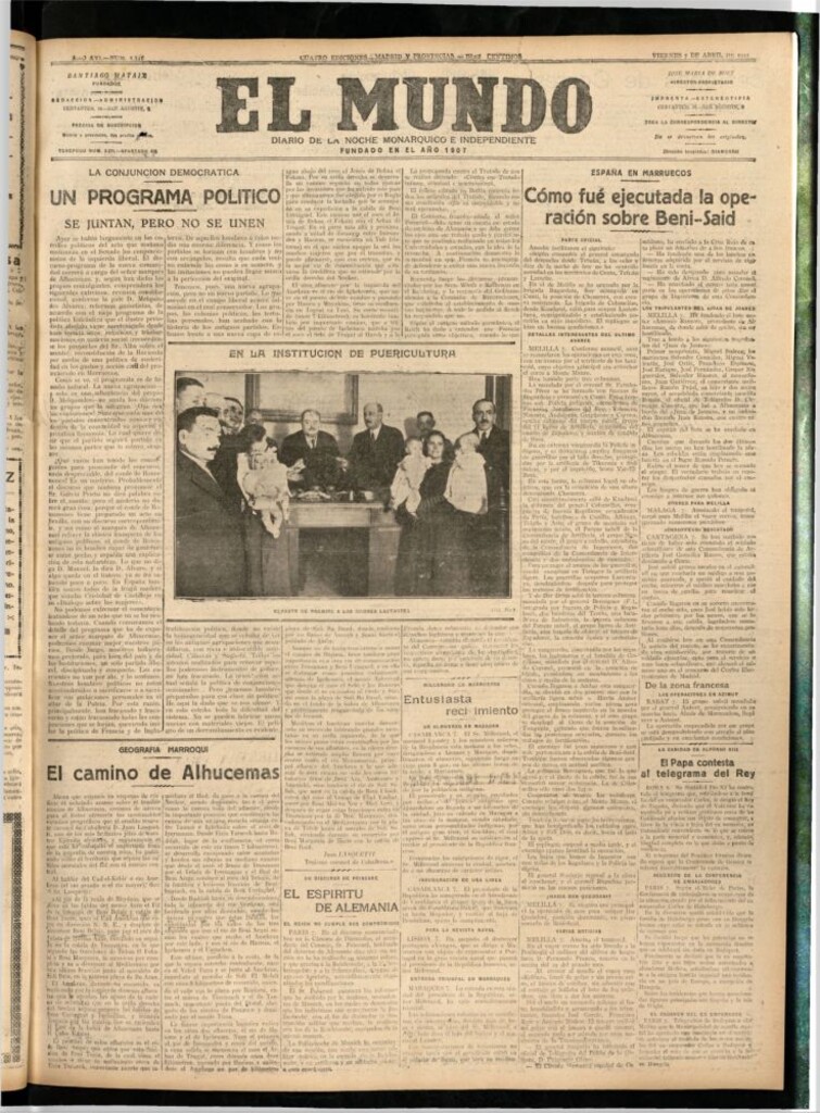 Miniatura de El Mundo del 7 de abril de 1922 (edición de provincias)