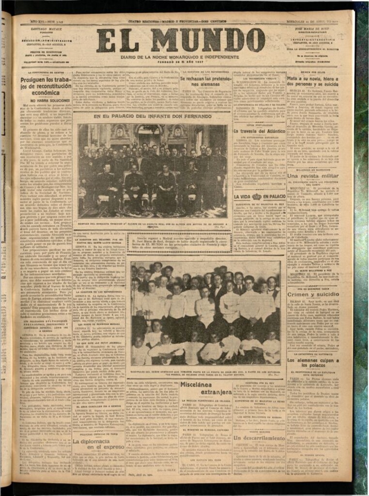 Miniatura de El Mundo del 12 de abril de 1922 (edición de provincias)