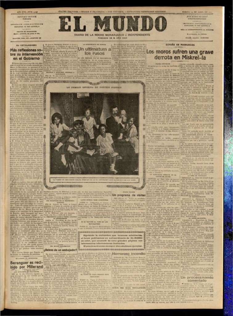 Miniatura de El Mundo del 15 de abril de 1922