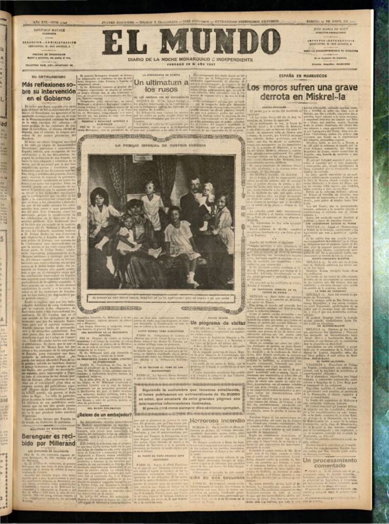 Miniatura de El Mundo del 15 de abril de 1922 (edición de provincias)