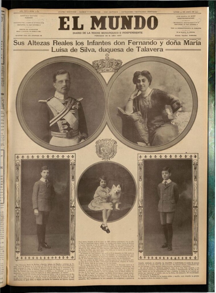 Miniatura de El Mundo del 24 de abril de 1922 (edición de provincias)